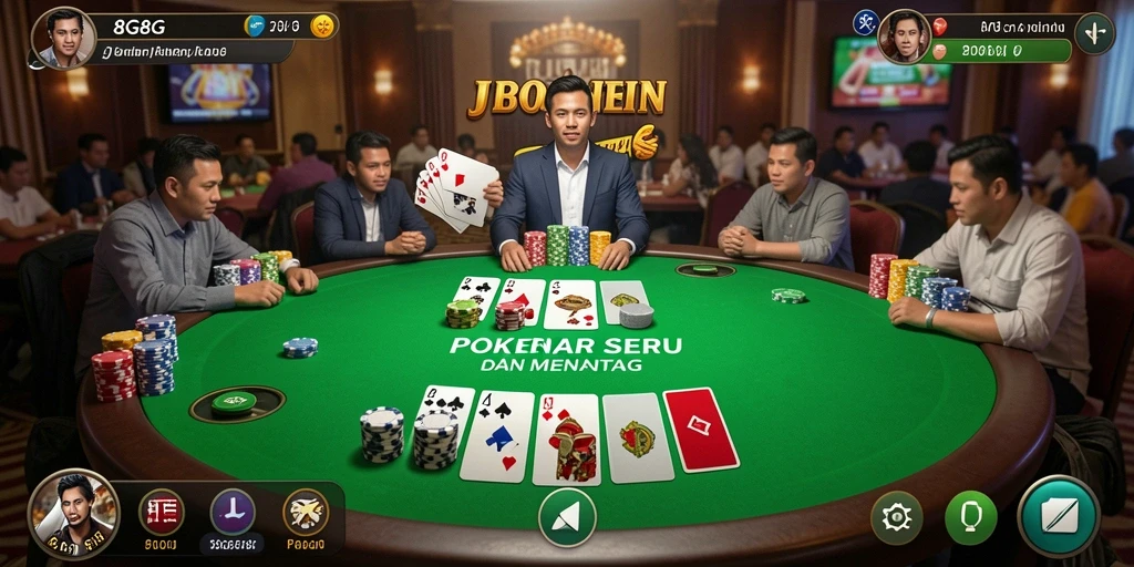 Tampilan gameplay seru di 8G8G dengan variasi Poker.