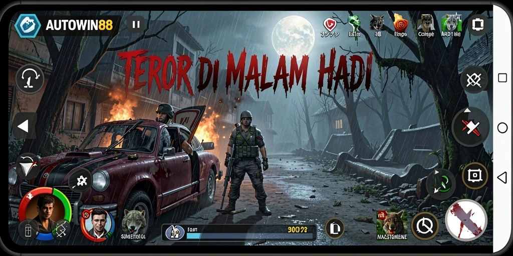 Screenshot utama AUTOWIN88 menampilkan suasana horor yang mencekam.