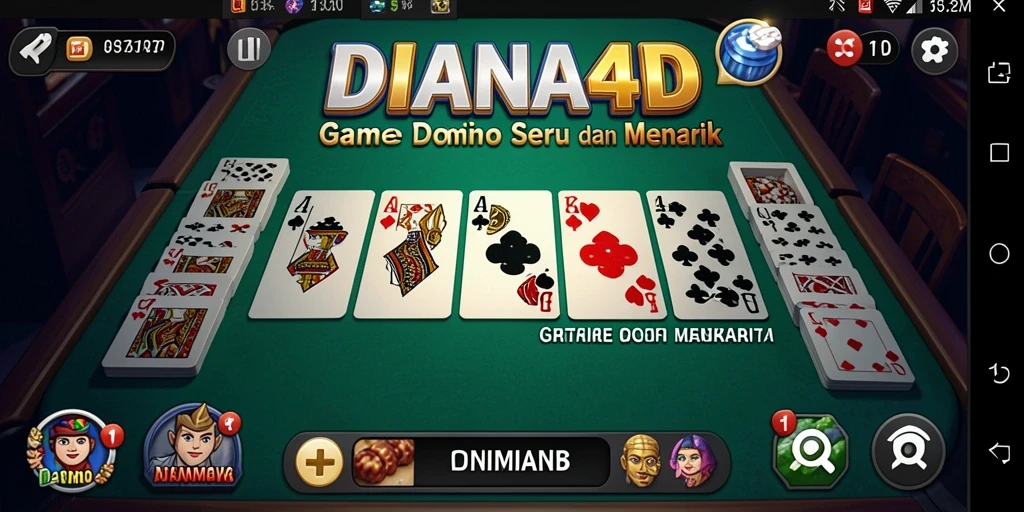 Tampilan menawan dari gameplay DIANA4D dalam permainan Domino.