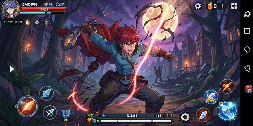 Screenshot gameplay DMD999 menampilkan petualangan seru dalam dunia anime.