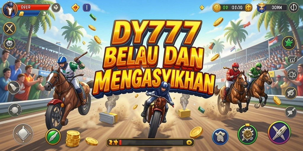 Gameplay balap mendebarkan di DY777 dengan mobil berkecepatan tinggi.