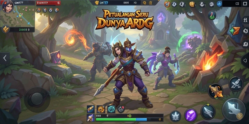 Tampilan gameplay epik dalam dunia fantasi ARPG.