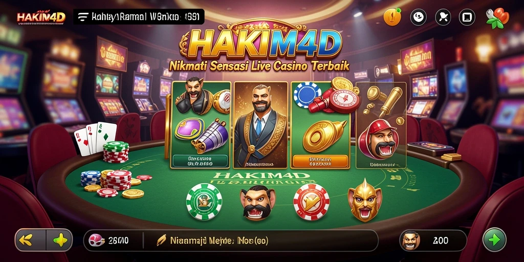 Tampilan gameplay Live Casino HAKIM4D yang mendebarkan dan interaktif.