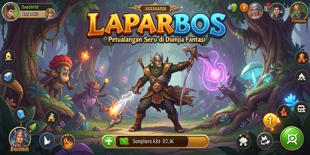 Tampilan gameplay LAPARBOS saat menjelajahi dunia fantasi yang menarik.