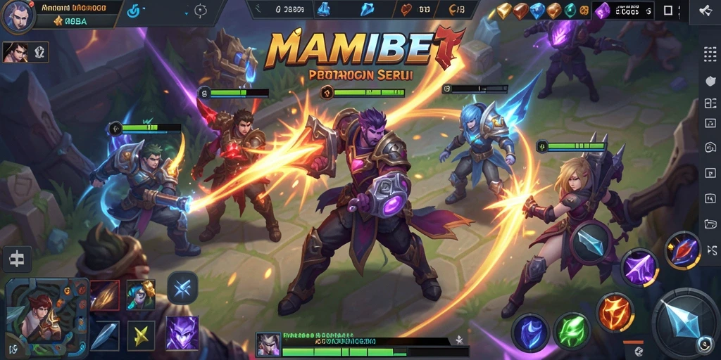 Screenshot gameplay MAMIBET yang menampilkan peperangan epik.