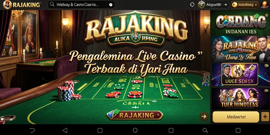 Tampilan langsung permainan kasino Live Casino RAJAKING dengan dealer profesional.