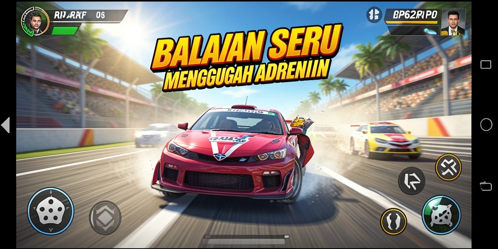 Tampilan balapan yang intens di sirkuit RP62RP.