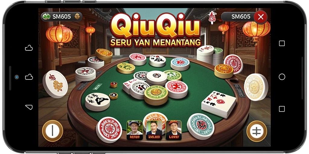 Screenshot gameplay SM605 menunjukkan keseruan bermain QiuQiu.