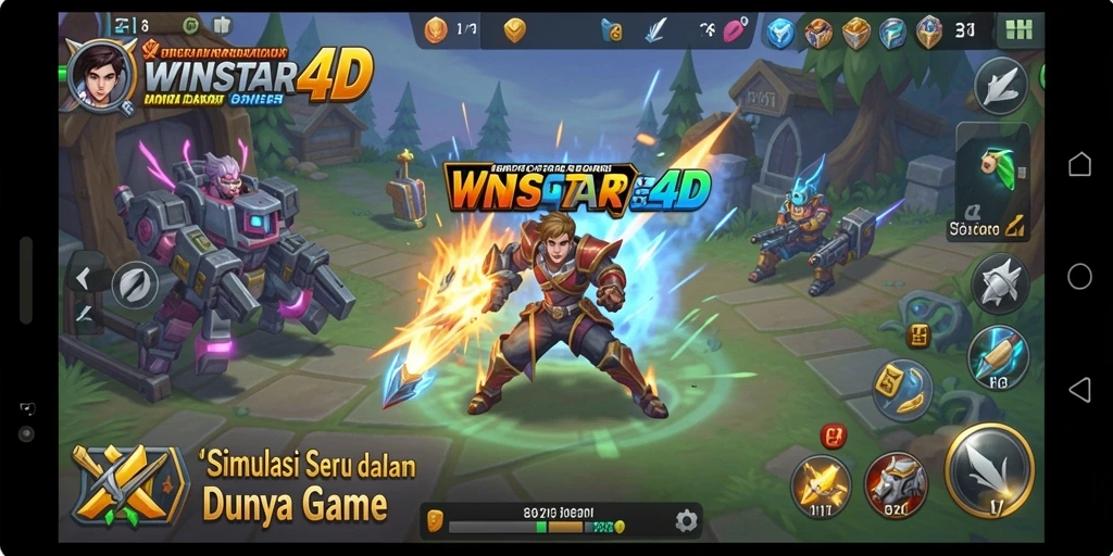 Screenshot gameplay WINSTAR4D yang menunjukkan dunia simulation yang menarik.